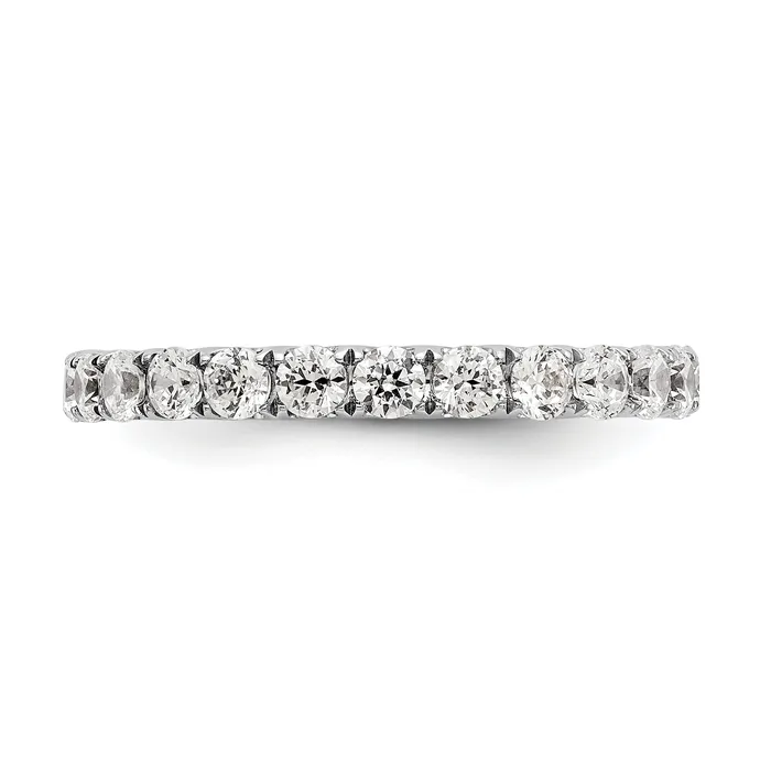14k White Gold 1 12 Ct Lab Grown Diamond VSSI G Shared Prong Eternity Band Ring Goldia Rings