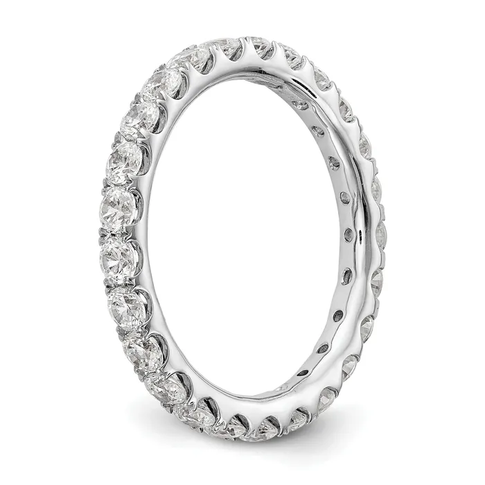 14k White Gold 1 12 Ct Lab Grown Diamond VSSI G Shared Prong Eternity Band Ring Goldia Rings