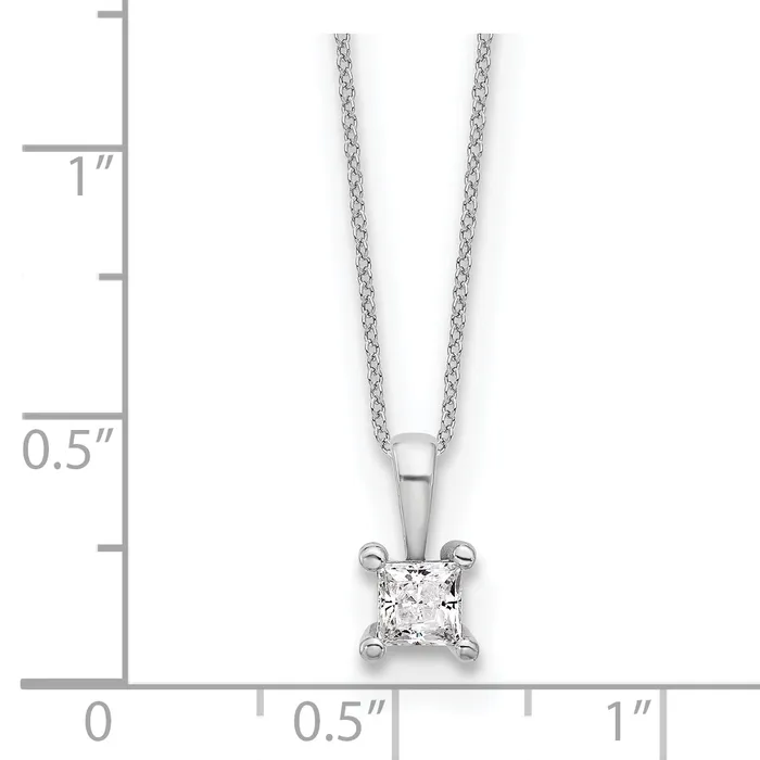 14k White Gold 12 Ct Lab Grown Diamond VSSI G 18 inch 4 Prong Pendant Necklace Goldia Necklaces