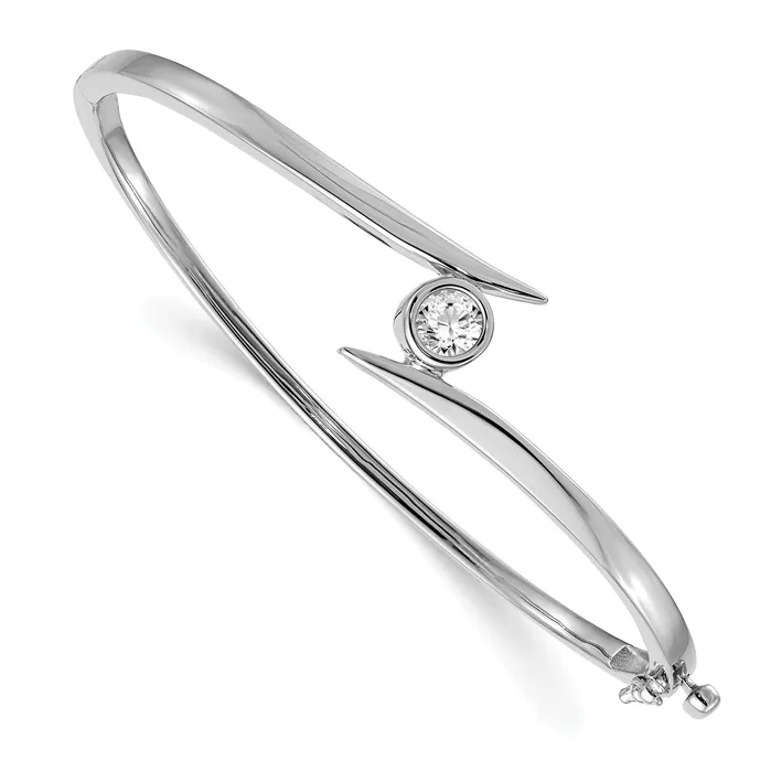 14k White Gold 12 Ct Lab Grown Diamond VSSI G Bangle Bracelet Goldia Bracelets 14k White Gold 12 Ct Lab Grown Diamond VSSI G Bangle Bracelet Goldia Bracelets