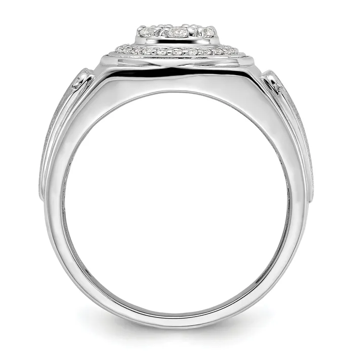14k White Gold 12 Ct Lab Grown Diamond VSSI G Mens Ring Goldia Rings
