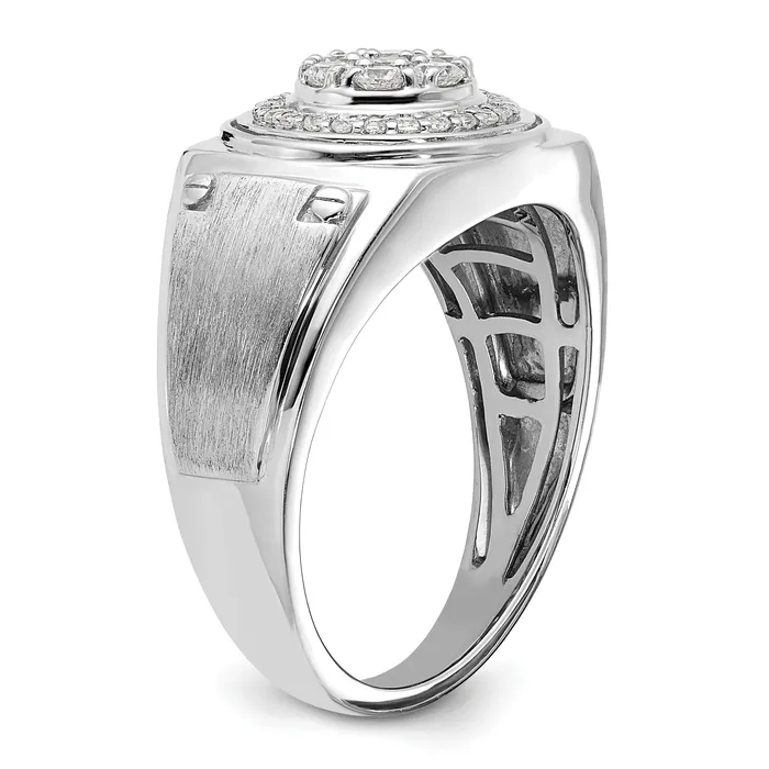 14k White Gold 12 Ct Lab Grown Diamond VSSI G Mens Ring Goldia Rings