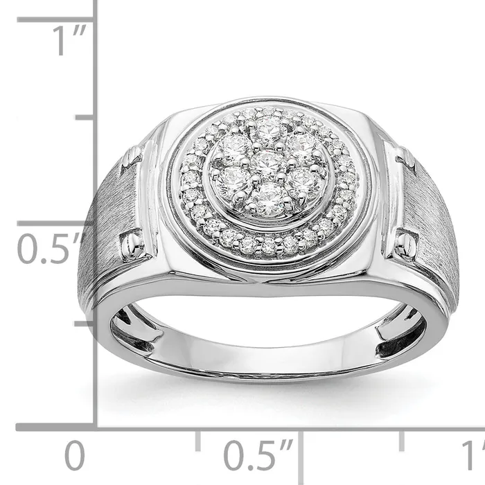 14k White Gold 12 Ct Lab Grown Diamond VSSI G Mens Ring Goldia Rings