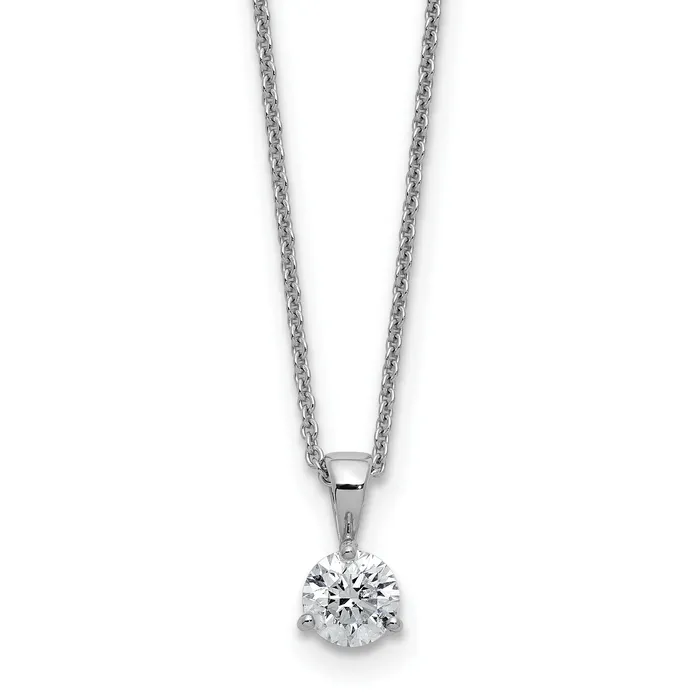 14k White Gold 12 Ct Lab Grown Diamond VSSI G Three Prong 18 inch Solitare Pendant Necklace Goldia Necklaces 14k White Gold 12 Ct Lab Grown Diamond VSSI G Three Prong 18 inch Solitare Pendant Necklace Goldia Necklaces