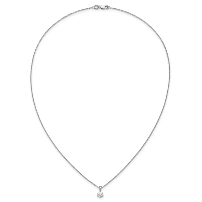 14k White Gold 12 Ct Lab Grown Diamond VSSI G Three Prong 18 inch Solitare Pendant Necklace Goldia Necklaces