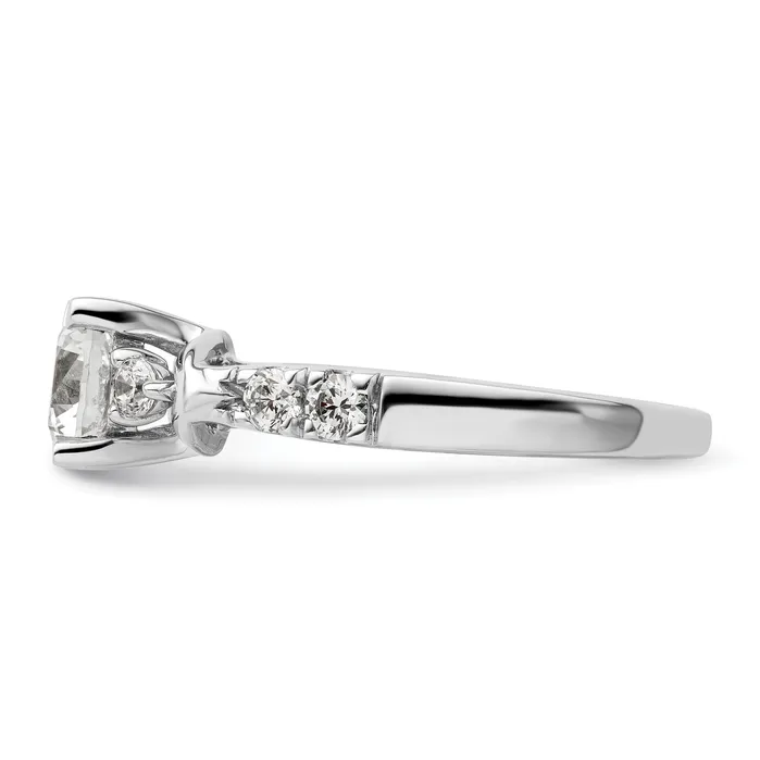 14k White Gold 13 Ct Lab Grown Diamond VSSI G 1 Ct Center Round Shared Prong Engagement Ring Goldia Rings