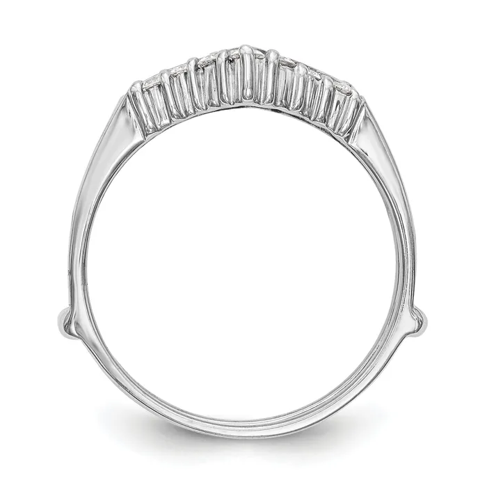 14k White Gold 13 Ct Lab Grown Diamond VSSI G Ring Guard Goldia Rings