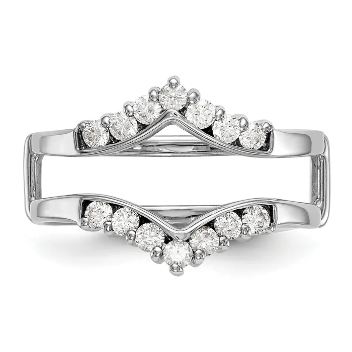 14k White Gold 13 Ct Lab Grown Diamond VSSI G Ring Guard Goldia Rings