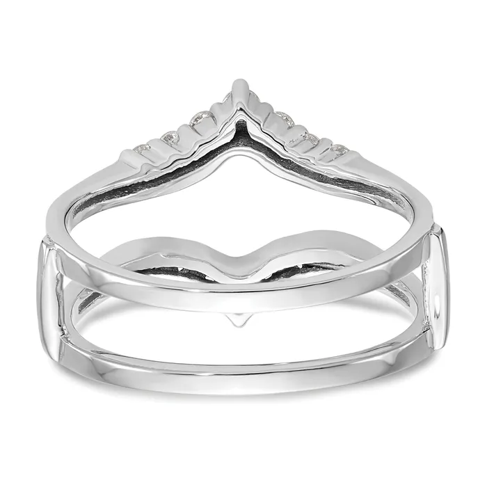 14k White Gold 13 Ct Lab Grown Diamond VSSI G Ring Guard Goldia Rings