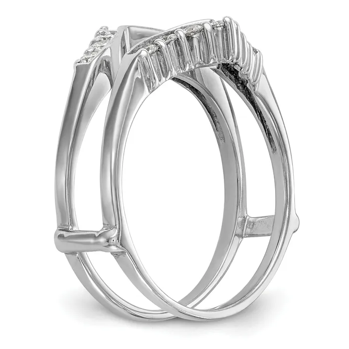 14k White Gold 13 Ct Lab Grown Diamond VSSI G Ring Guard Goldia Rings