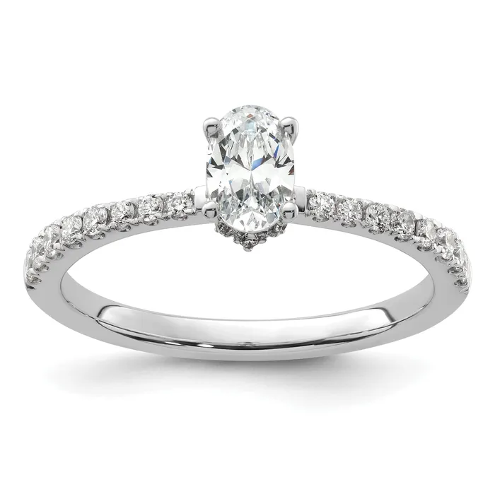 14k White Gold 14 Ct Lab Grown Diamond VSSI G 12 Ct center Oval Engagement Ring Goldia Rings 14k White Gold 14 Ct Lab Grown Diamond VSSI G 12 Ct center Oval Engagement Ring Goldia Rings