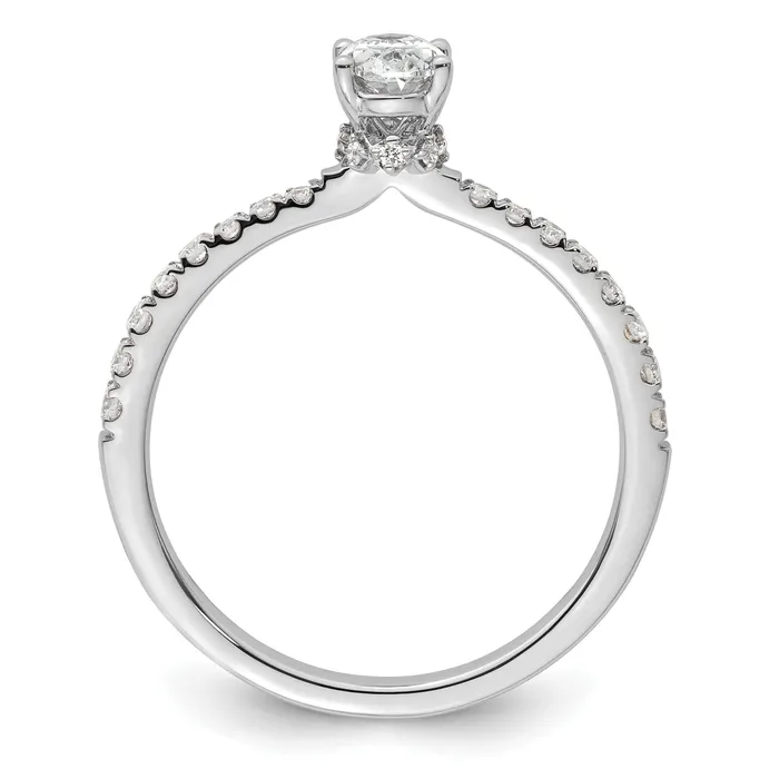 14k White Gold 14 Ct Lab Grown Diamond VSSI G 12 Ct center Oval Engagement Ring Goldia Rings