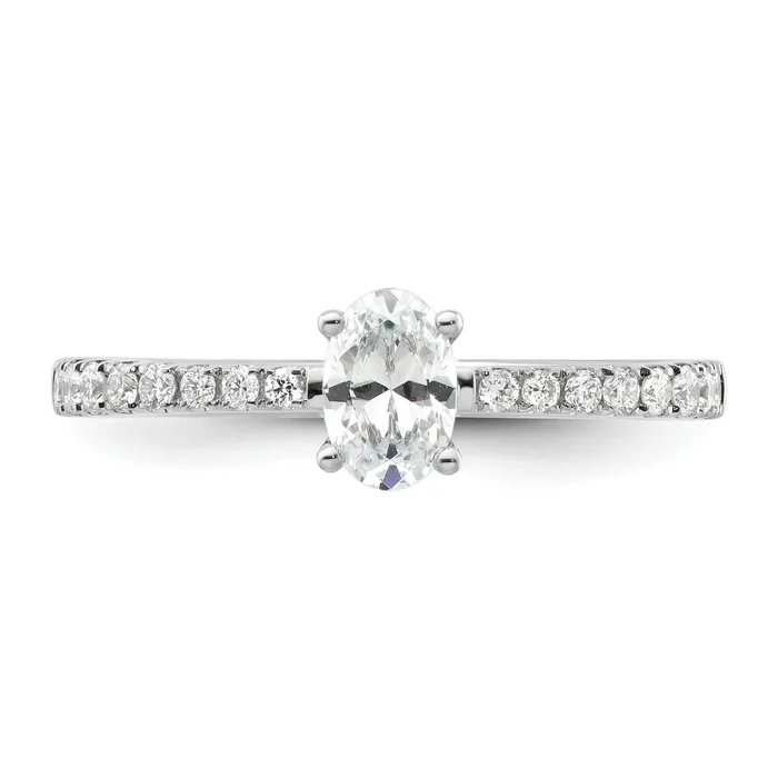 14k White Gold 14 Ct Lab Grown Diamond VSSI G 12 Ct center Oval Engagement Ring Goldia Rings