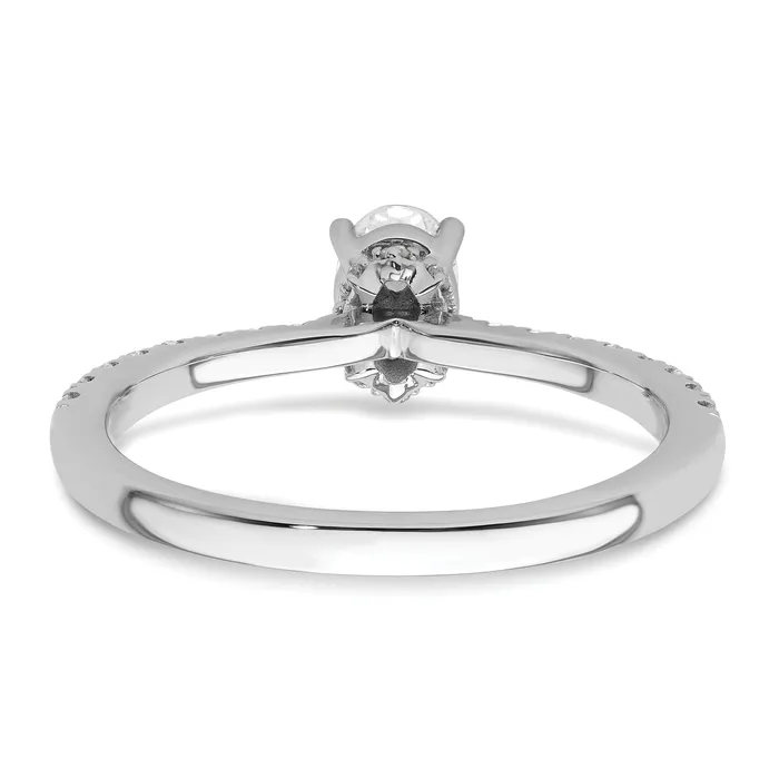 14k White Gold 14 Ct Lab Grown Diamond VSSI G 12 Ct center Oval Engagement Ring Goldia Rings