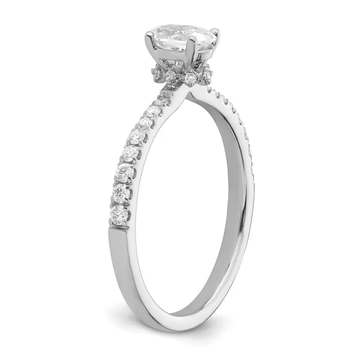 14k White Gold 14 Ct Lab Grown Diamond VSSI G 12 Ct center Oval Engagement Ring Goldia Rings