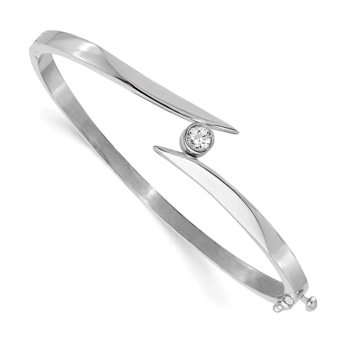 14k White Gold 14 Ct Lab Grown Diamond VSSI G Bangle Bracelet Goldia Bracelets 14k White Gold 14 Ct Lab Grown Diamond VSSI G Bangle Bracelet Goldia Bracelets