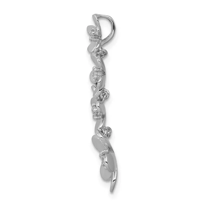 14k White Gold 18ct Real Diamond Four Flower Chain Slide Goldia Earrings