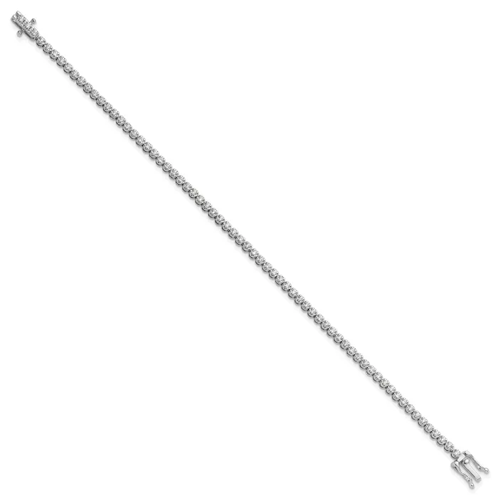 14k White Gold 1 Ct Lab Grown Diamond VSSI G Round Tennis Bracelet Goldia Bracelets