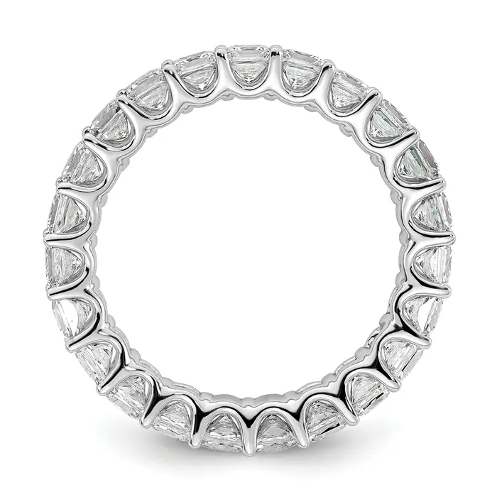 14k White Gold 14KW Princess Lab Grown Diamond VSSI G Eternity Band Ring Goldia Rings
