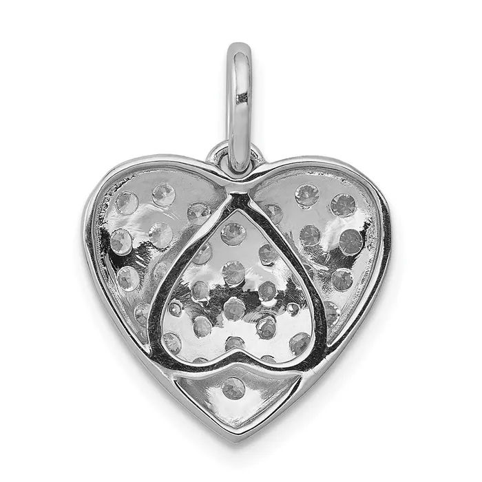 14k White Gold 1ct Real Diamond Heart Pendant Goldia Necklaces
