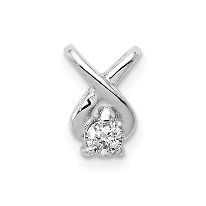 14k White Gold 29mm AAA Diamond Chain Slide Goldiacom Necklaces