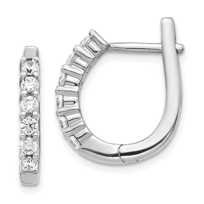 14k White Gold 34 Ct Lab Grown Diamond VSSI G Hinged Hoop Earrings Goldia Earrings 14k White Gold 34 Ct Lab Grown Diamond VSSI G Hinged Hoop Earrings Goldia Earrings
