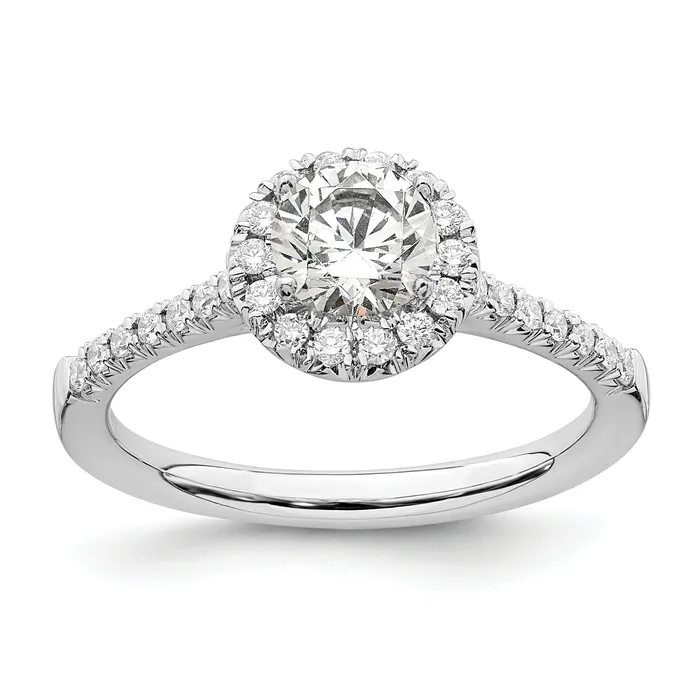 14k White Gold 34 Ct Lab Grown Diamond VSSI G Round Halo Engagement Ring Goldia Rings 14k White Gold 34 Ct Lab Grown Diamond VSSI G Round Halo Engagement Ring Goldia Rings
