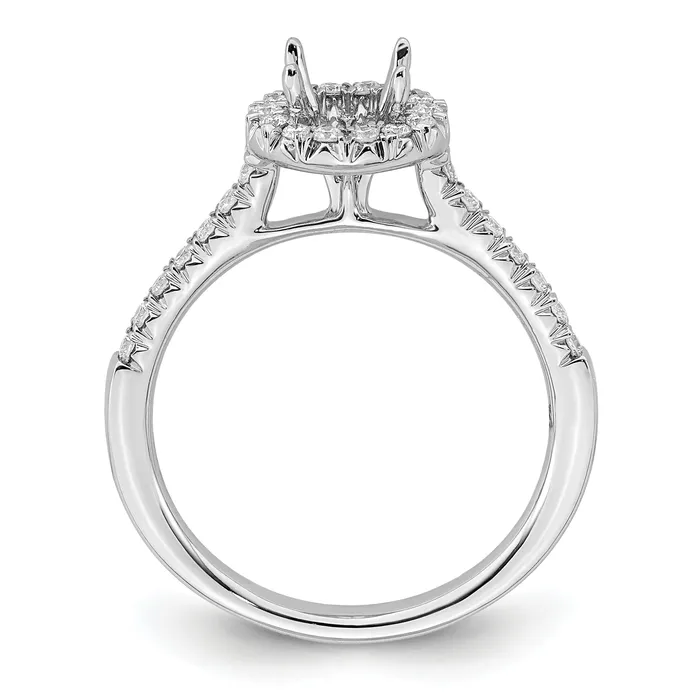 14k White Gold 34 Ct Lab Grown Diamond VSSI G Round Halo Engagement Ring Goldia Rings
