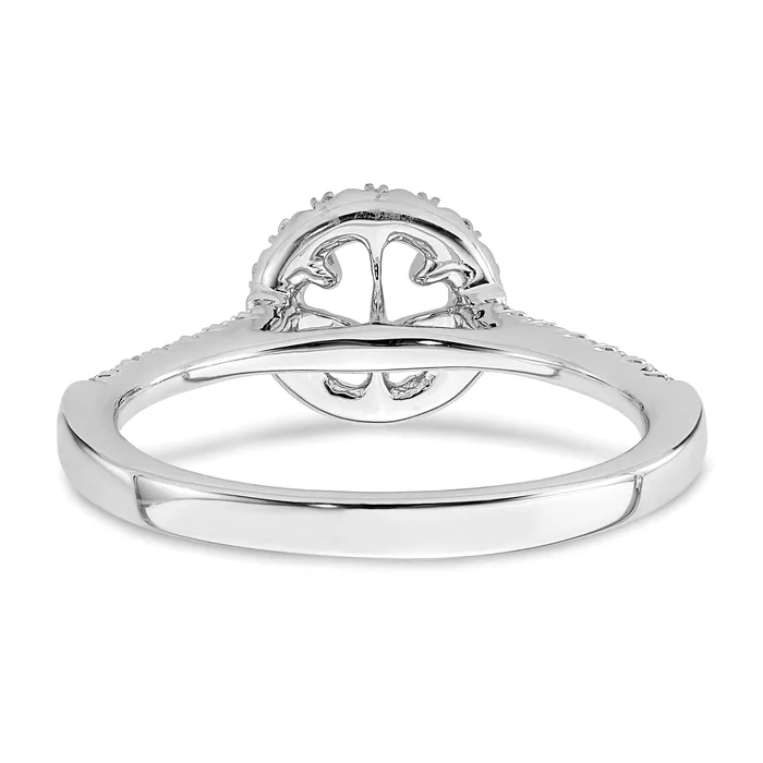 14k White Gold 34 Ct Lab Grown Diamond VSSI G Round Halo Engagement Ring Goldia Rings