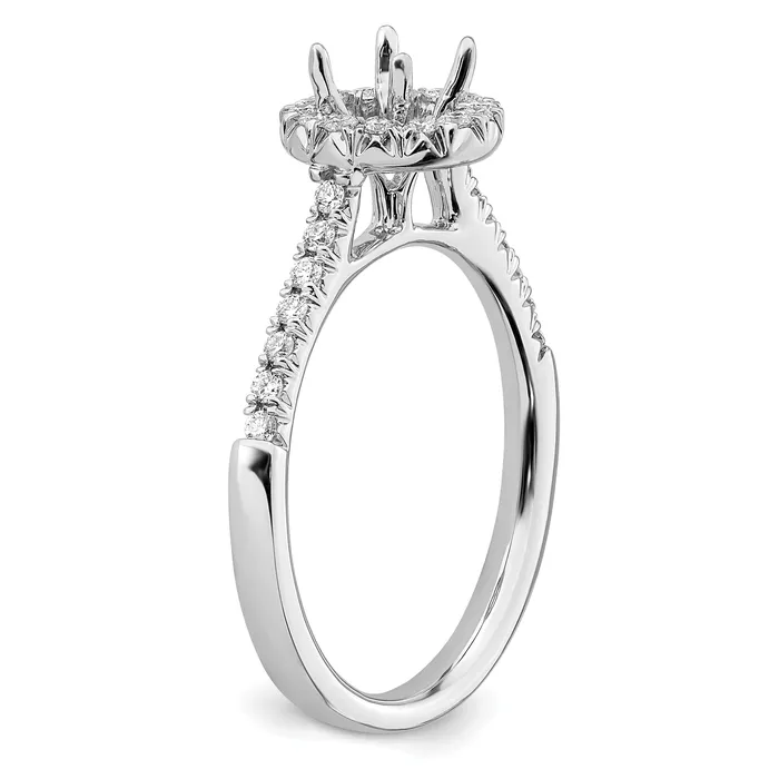 14k White Gold 34 Ct Lab Grown Diamond VSSI G Round Halo Engagement Ring Goldia Rings