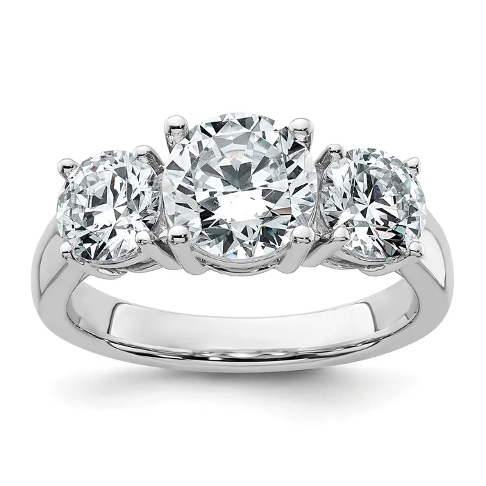 14k White Gold 3 Ct Lab Grown Diamond VSSI G Three Stone Engagement Ring Goldia Rings 14k White Gold 3 Ct Lab Grown Diamond VSSI G Three Stone Engagement Ring Goldia Rings