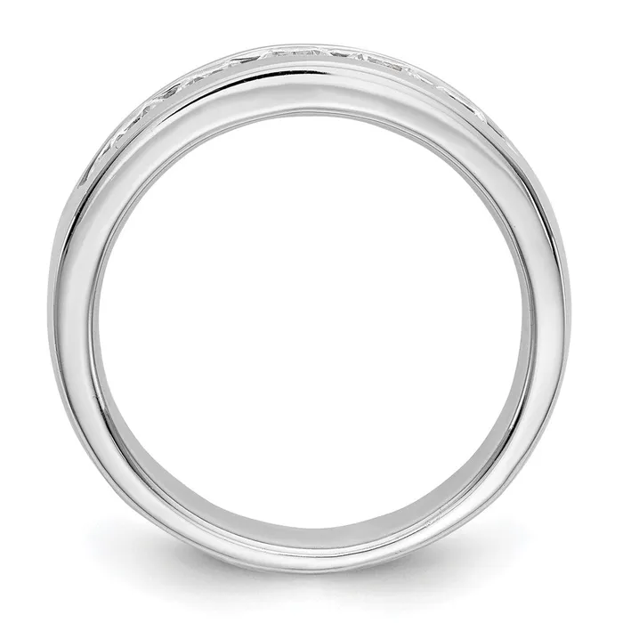 14k White Gold 5Stone 34 carat Round Diamond Complete Channel Band Goldia Rings