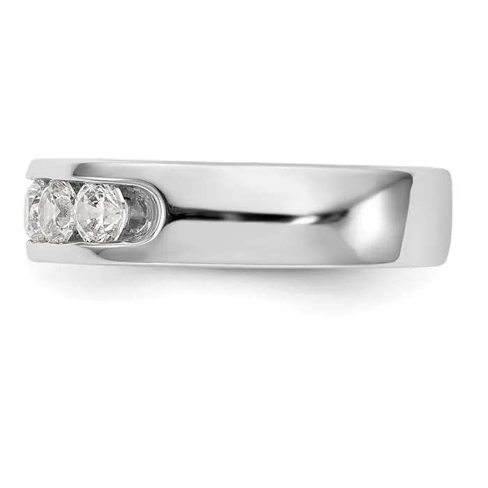 14k White Gold 5Stone 34 carat Round Diamond Complete Channel Band Goldia Rings