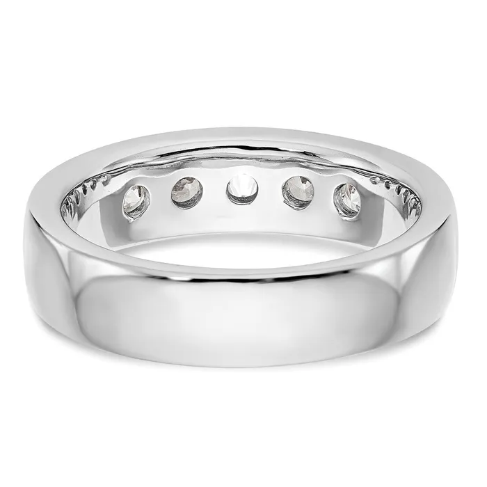 14k White Gold 5Stone 34 carat Round Diamond Complete Channel Band Goldia Rings