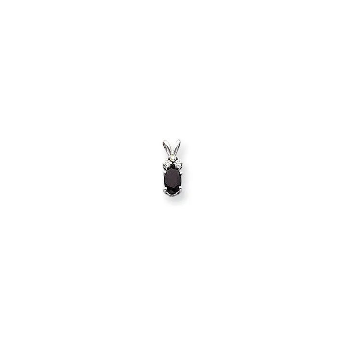 14k White Gold 6x4mm Oval Sapphire A Diamond pendant Goldiacom Necklaces 14k White Gold 6x4mm Oval Sapphire A Diamond pendant Goldiacom Necklaces