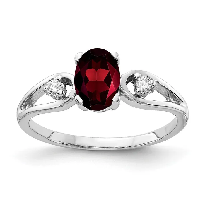 14k White Gold 7x5mm Oval Garnet Checker AAA Real Diamond ring goldiaca Rings 14k White Gold 7x5mm Oval Garnet Checker AAA Real Diamond ring goldiaca Rings