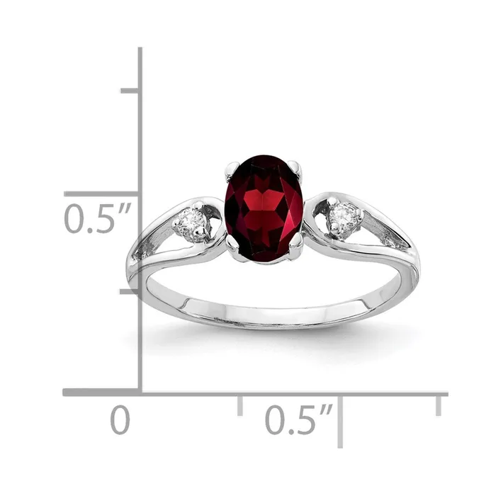 14k White Gold 7x5mm Oval Garnet Checker AAA Real Diamond ring goldiaca Rings 14k White Gold 7x5mm Oval Garnet Checker AAA Real Diamond ring goldiaca Rings