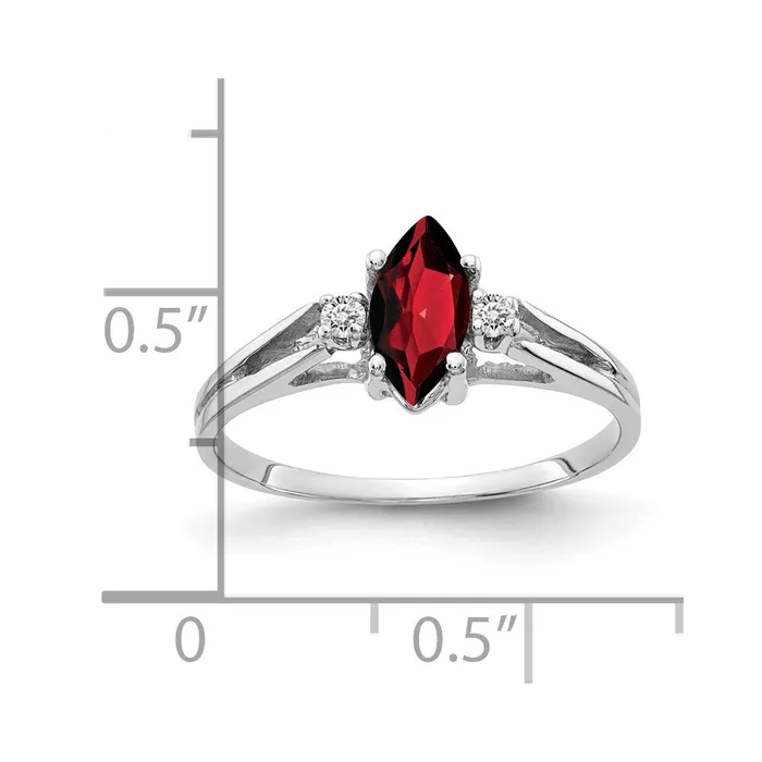 14k White Gold 8x4mm Marquise Garnet A Real Diamond ring Goldiacom Rings