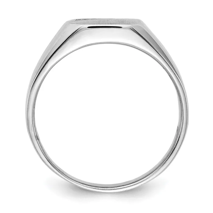 14K White Gold 90x100mm Open Back VS Real Diamond Signet Ring Goldiacom Rings
