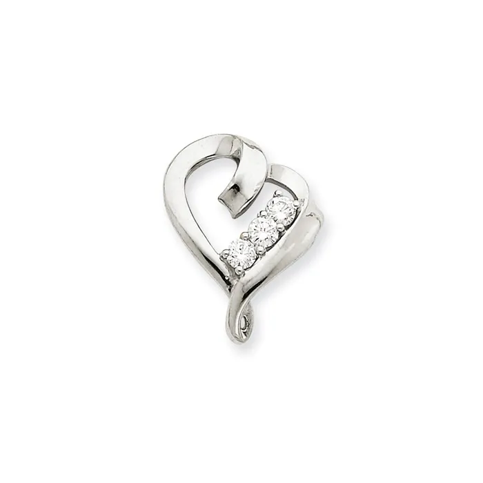 14k White Gold A Diamond heart pendant Goldiacom Necklaces