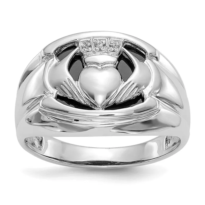 14k White Gold A Real Diamond mens ring Goldiacom Rings
