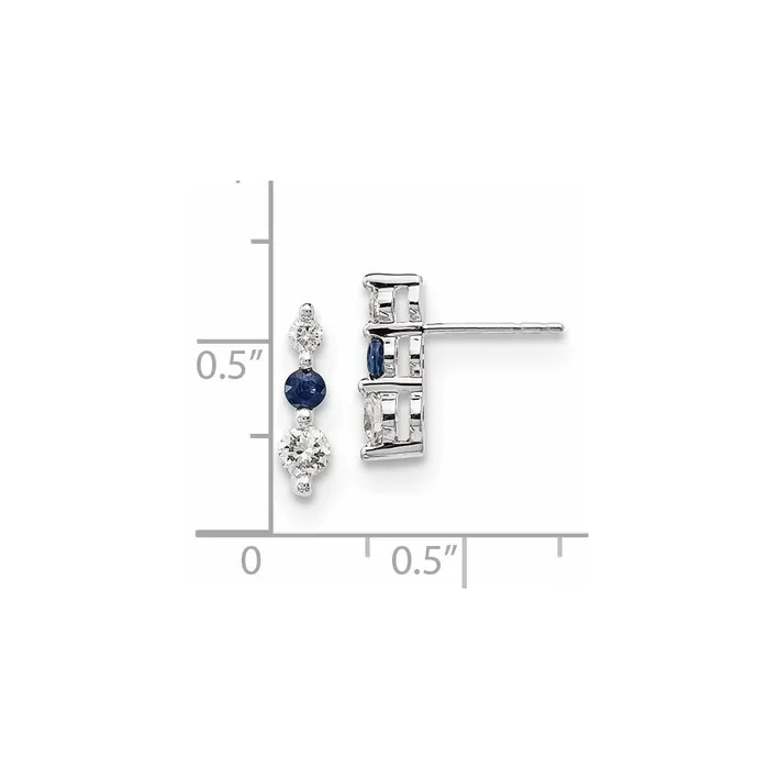 14k White Gold BlueWhite Real Diamond Earrings Goldia Earrings