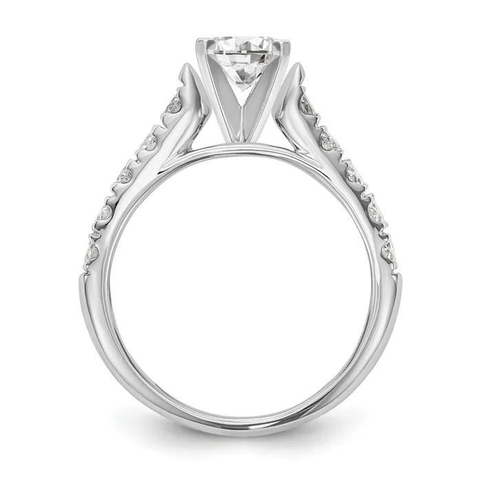 14K White Gold Diamond Peg Set CZ Engagement Ring Goldiacom Rings