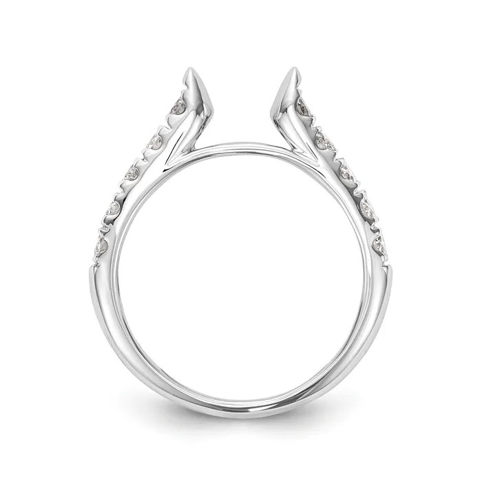14K White Gold Diamond Peg Set CZ Engagement Ring Goldiacom Rings