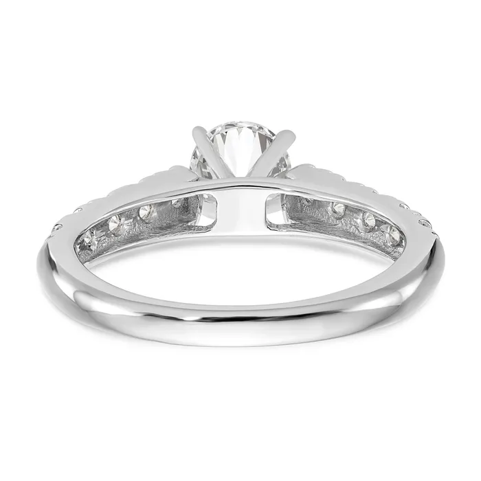 14K White Gold Diamond Peg Set CZ Engagement Ring Goldiacom Rings