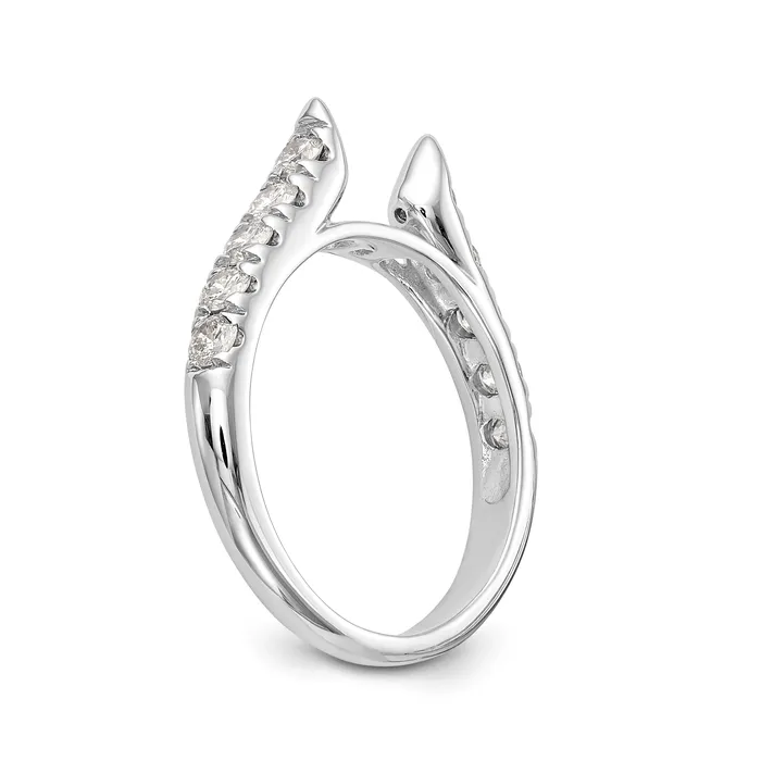 14K White Gold Diamond Peg Set CZ Engagement Ring Goldiacom Rings