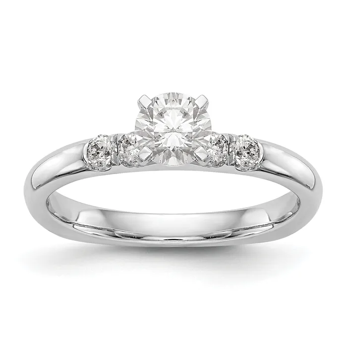 14K White Gold Diamond Peg Set Engagement Ring Goldiacom Rings
