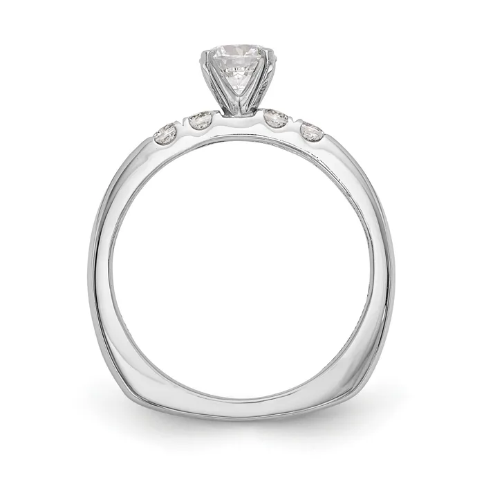14K White Gold Diamond Peg Set Engagement Ring Goldiacom Rings