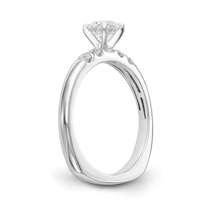 14K White Gold Diamond Peg Set Engagement Ring Goldiacom Rings