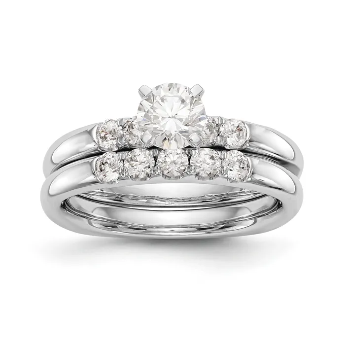 14K White Gold Diamond Peg Set Engagement Ring Goldiacom Rings